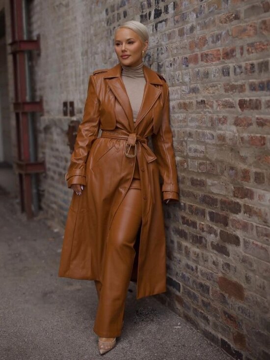 Bardot Jackets & Blazers - Bardot | Cognac Faux Leather Trench